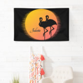 Sunset Flamingos Personalの名前 横断幕 (インサイチュ)