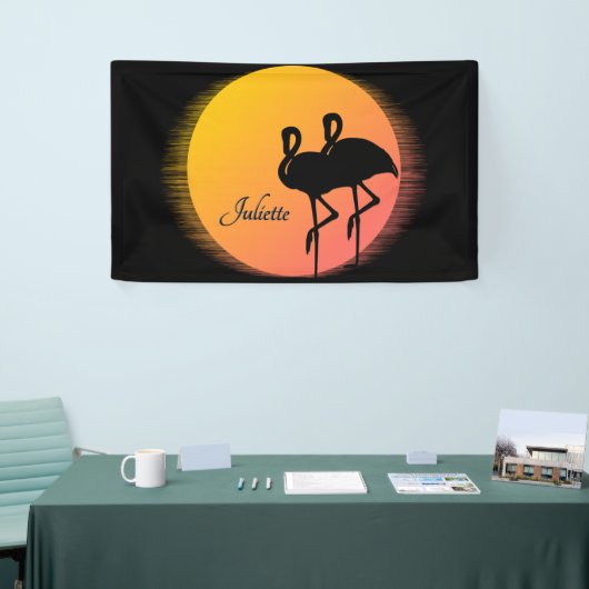 Sunset Flamingos Personalの名前 横断幕 (トレードショー)