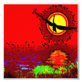Sunset Flight – Vibrant Art Print フォトプリント