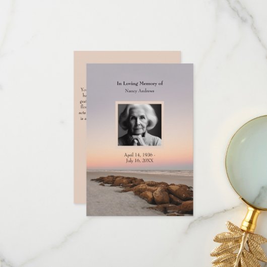 Sunset Funeral Memorial From Family Thank You Card サンキューカード (正面/裏面インサイチュ)