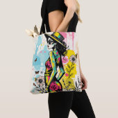 Sunset Garden Fashion Art Double Sided 🌺 トートバッグ (クローズアップ)