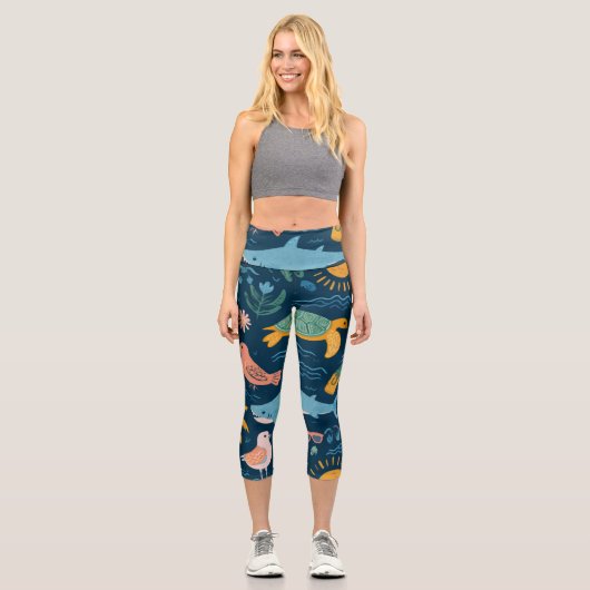 Sunset Glow High Waisted Capris Gift カプリレギンス (正面)
