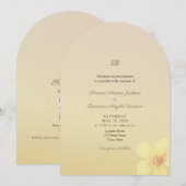 Sunset Glow Monogram QR Wedding 招待状 (正面/裏面)