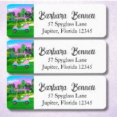  Sunset Golf Course Pink Golf Cart  ラベル