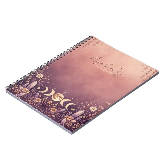 Sunset Gradient Celestial Moon Phase Notebook  ノートブック (左側)