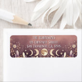 Sunset Gradient Celestial Moon Return Address ラベル (インサイチュ)