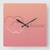 Sunset Gradient Heart Custom Door Sign スクエア壁時計 (正面)