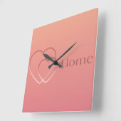 Sunset Gradient Heart Custom Door Sign スクエア壁時計 (傾斜)