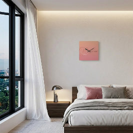 Sunset Gradient Heart Custom Door Sign スクエア壁時計