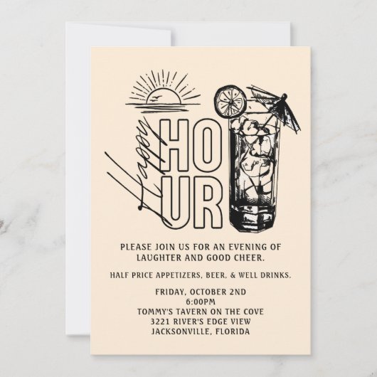 Sunset Happy Hour Invitation 招待状 (正面)
