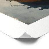 Sunset Harbor Reflection Oil Painting Art Print ポスター (角)