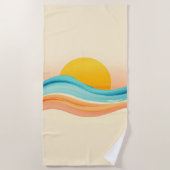Sunset Harmony Wave ビーチタオル (正面)