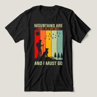 Sunset Hiker Dog Mountain are Calling トライブレンドTシャツ
