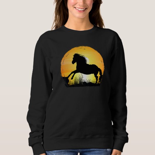 Sunset Horse Breed Silhouette  Appaloosa スウェットシャツ (正面)