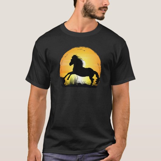 Sunset Horse Breed Silhouette  Appaloosa Tシャツ (正面)