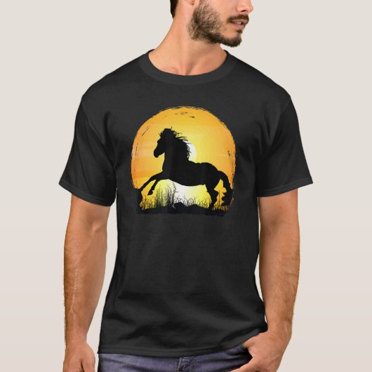 Sunset Horse Breed Silhouette   Appaloosa Tシャツ (正面)