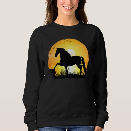Sunset Horse Breed Silhouette   Morgan スウェットシャツ (正面)