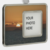 Sunset in Antigua I Seascape写真 シルバープレートフレームオーナメント (右)