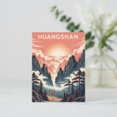 Sunset in Huangshan National Park China ポストカード (スタンド正面)