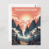 Sunset in Huangshan National Park China ポストカード (正面/裏面)