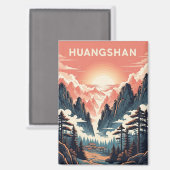 Sunset in Huangshan National Park China マグネット (正面/裏面)