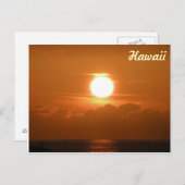 Sunset in Kona, Hawaii Postague with Boat ポストカード (正面/裏面)