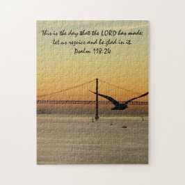 Sunset in Lisbon w/ Verse from Psalm 118:24 ジグソーパズル