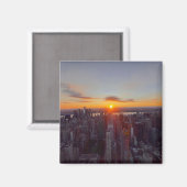 Sunset in Manhattan, Hudson River - New York City マグネット (正面/裏面)