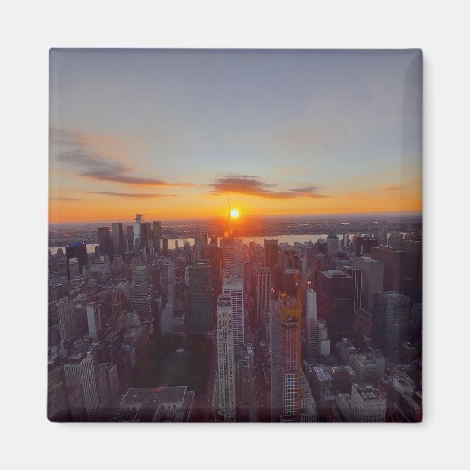 Sunset in Manhattan, Hudson River - New York City マグネット (正面)