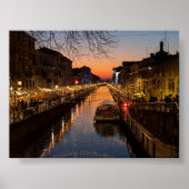Sunset in Milano Naviglio ポスター (正面)