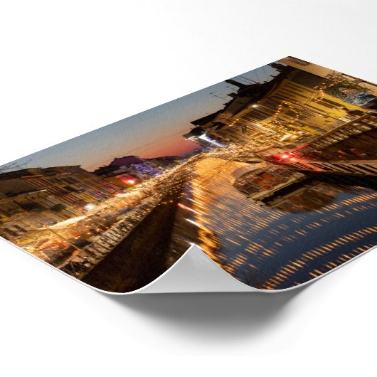 Sunset in Milano Naviglio ポスター (角)