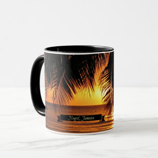 Sunset in Negril, Jamaica マグカップ (正面左)