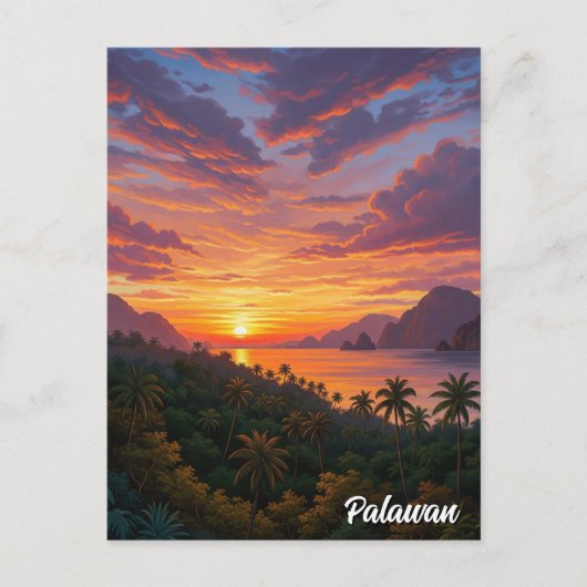 Sunset in Palawan Philippines Travel ポストカード (正面)