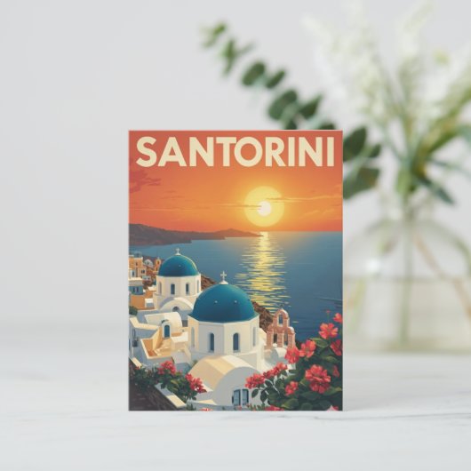 Sunset in Santorini ポストカード (スタンド正面)