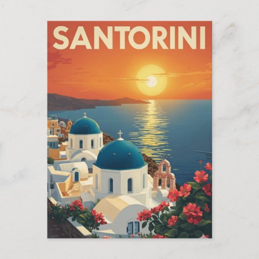 Sunset in Santorini ポストカード (正面)