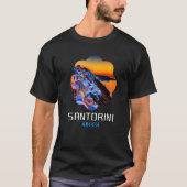 Sunset In Santorini Greece Painting   Tシャツ (正面)