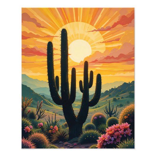 Sunset in The Desert - Boho and Wild フォトプリント (正面)