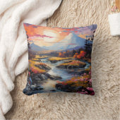 Sunset in Winter by the Creek 2 違う Images クッション (ブランケット)