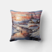 Sunset in Winter by the Creek 2 違う Images クッション (裏面)