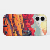 Sunset_iphoneケースの静かな森林歩道 iPhone 16ケース (裏面横)