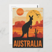 Sunset Kangaroo in Australia ポストカード (正面/裏面)
