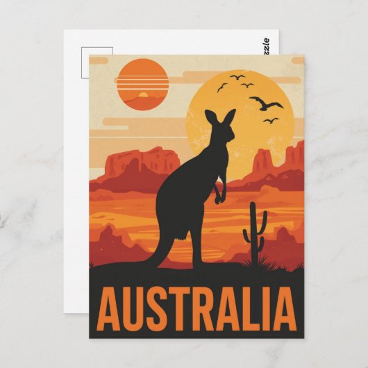 Sunset Kangaroo in Australia ポストカード (正面/裏面)