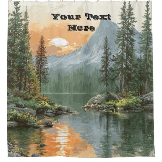 Sunset Lake シャワーカーテン (正面)