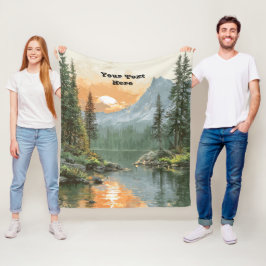 Sunset Lake フリースブランケット