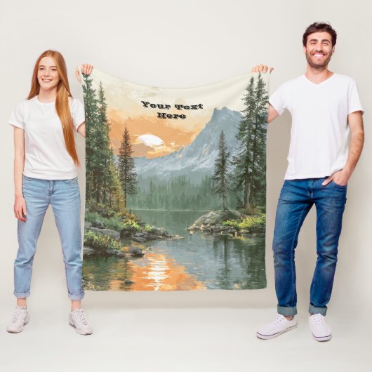 Sunset Lake フリースブランケット (インサイチュ)