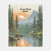 Sunset Lake フリースブランケット (正面)