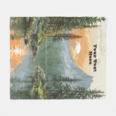 Sunset Lake フリースブランケット (正面(横))