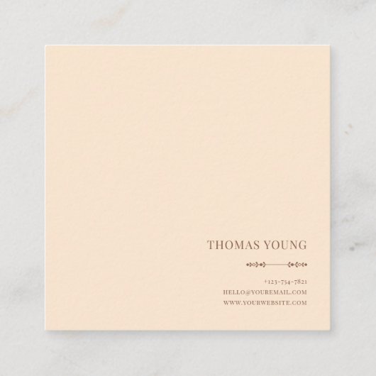 Sunset Lake Landscape Peach Semicircle Geometric スクエア名刺 (裏面)