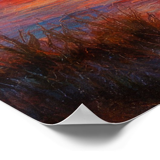 Sunset Lake - Pastel Painting Style Art ポスター (角)