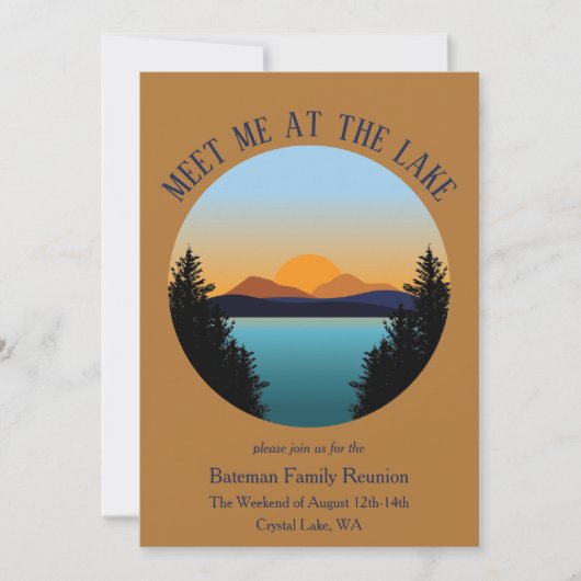 Sunset Lake Weekend Getaway Itinerary and  招待状 (正面)